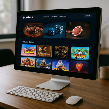 Magius Casino - Desktop Platform Interface - Intuïtief Design